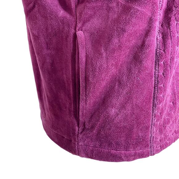 Vintage Pappagallo Jacket Velour Garnet S Pockets Zip Up New - Picture 9 of 12
